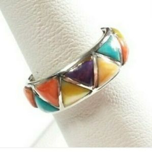 Southwestern Style Multicolored Gemstone Band